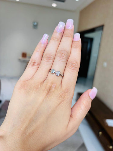 925 Heart Bow Silver Ring